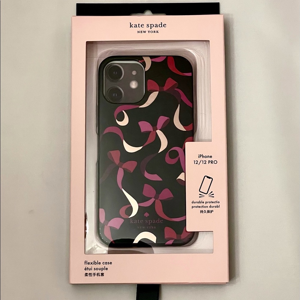 NWT kate spade ribbon printed iphone 12 & 12 pro case